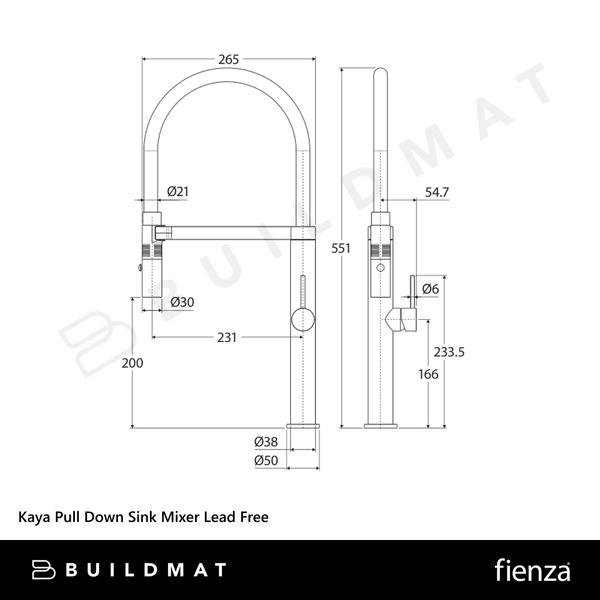 Fienza Kaya Pull Down Sink Mixer Chrome Lead Free