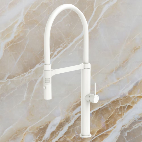 Fienza Kaya Pull Down Sink Mixer Matte White