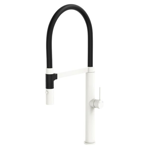 Fienza Kaya Pull Down Sink Mixer Matte White Mixed