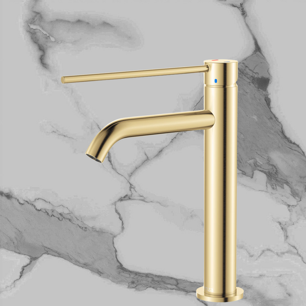 Fienza Kaya Care Medium Basin Mixer Urban Brass