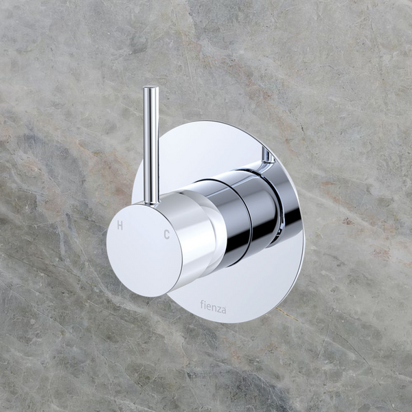 Fienza Kaya Up Wall Mixer Large Round Plate Chrome
