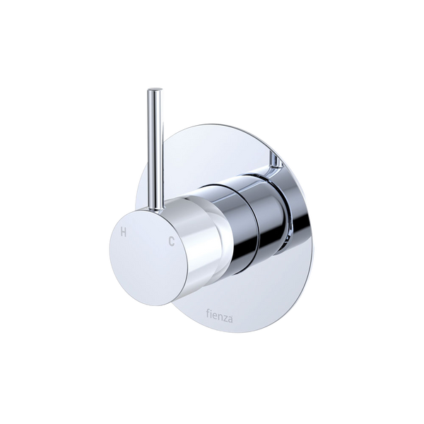 Fienza Kaya Up Wall Mixer Large Round Plate Chrome