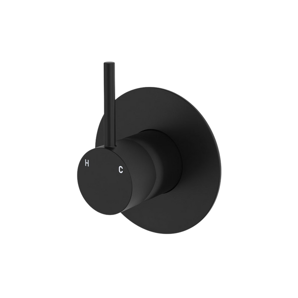 Fienza Kaya Up Wall Mixer Large Round Plate Matte Black