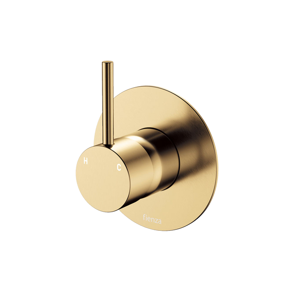 Fienza Kaya Up Wall Mixer Large Round Plate Urban Brass