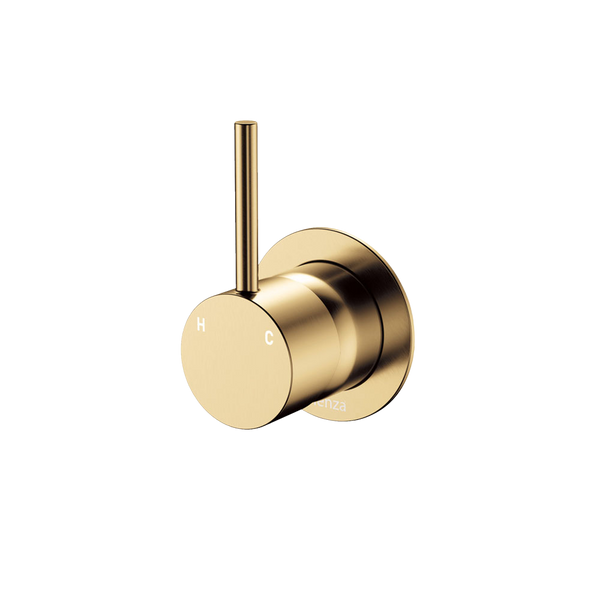 Fienza Kaya Up Wall Mixer Small Round Plate Urban Brass