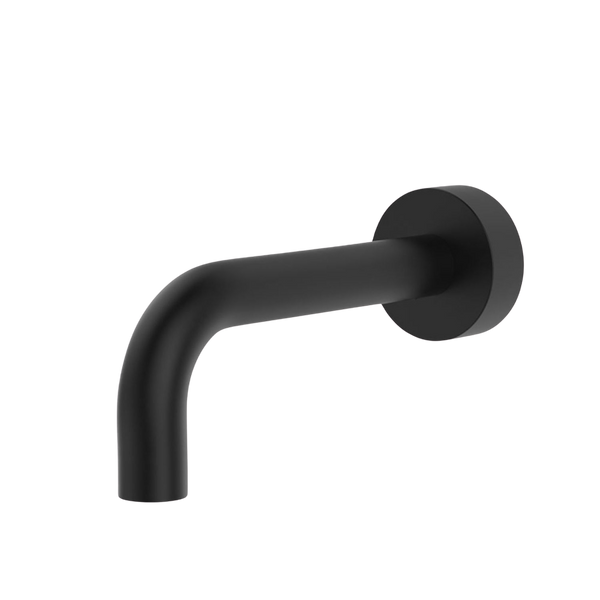 Fienza Kaya Wall Basin/Bath 130mm Outlet Round Plate Matte Black Lead Free