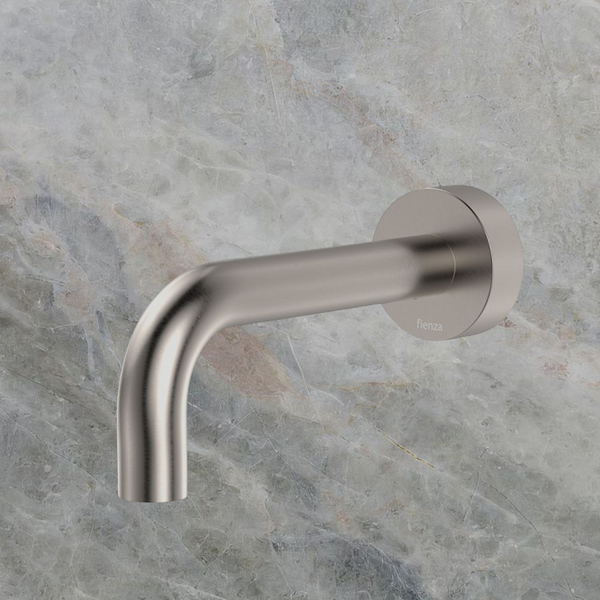 Fienza Kaya Wall Basin/Bath 130mm Outlet Round Plate Brushed Nickel Lead Free
