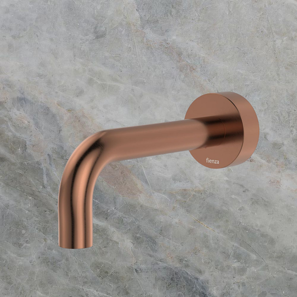 Fienza Kaya Wall Basin/Bath 130mm Outlet Round Plate Brushed Copper Lead Free