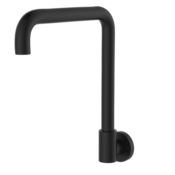 Fienza Kaya Squareline Wall Swivel Outlet Matte Black Lead Free