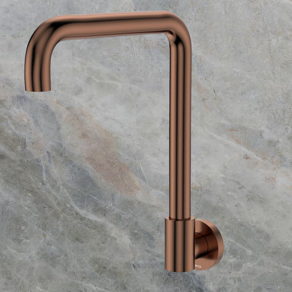 Fienza Kaya Squareline Wall Swivel Outlet Brushed Copper Lead Free