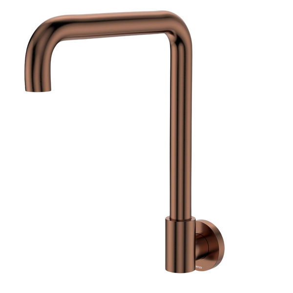 Fienza Kaya Squareline Wall Swivel Outlet Brushed Copper Lead Free