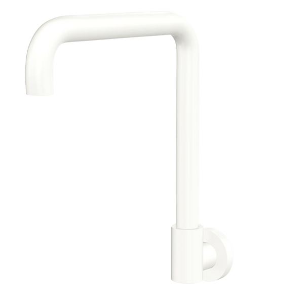 Fienza Kaya Squareline Wall Swivel Outlet Matte White Lead Free