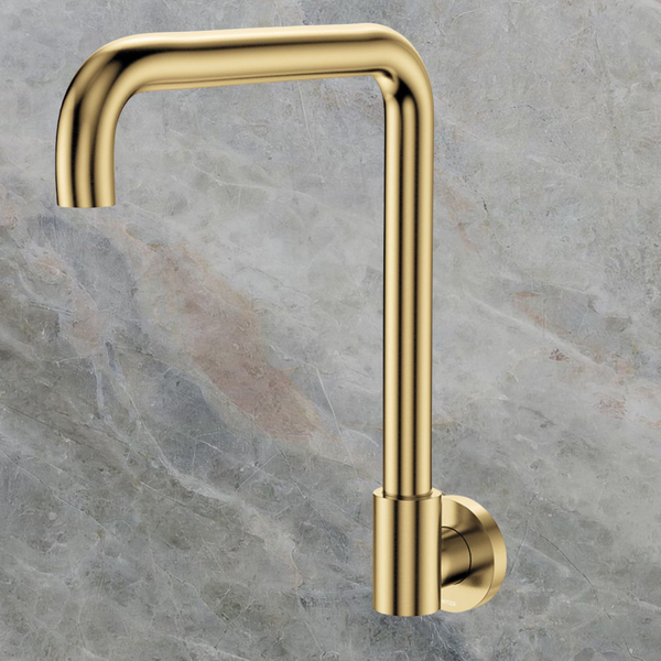 Fienza Kaya Squareline Wall Swivel Outlet Urban Brass Lead Free