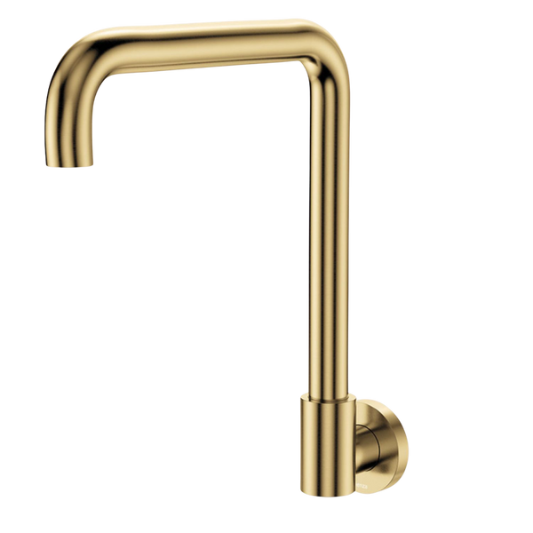 Fienza Kaya Squareline Wall Swivel Outlet Urban Brass Lead Free