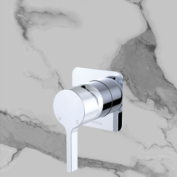 Fienza Sansa Wall Mixer Square Plate Chrome