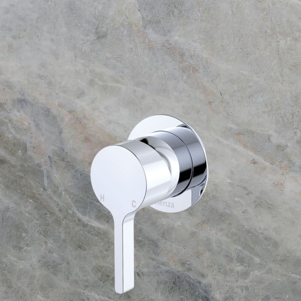 Fienza Sansa Wall Mixer Small Round Plate Chrome Lead Free
