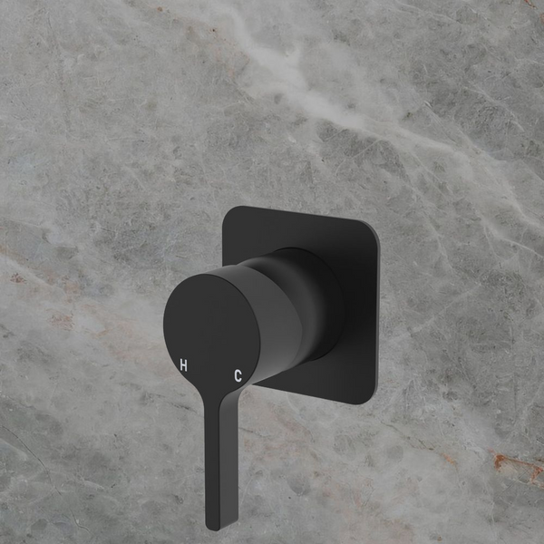 Fienza Sansa Wall Mixer Square Plate Matte Black