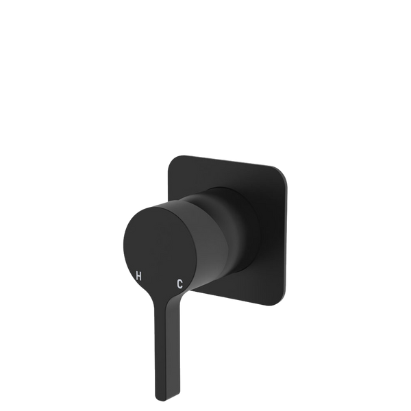 Fienza Sansa Wall Mixer Square Plate Matte Black