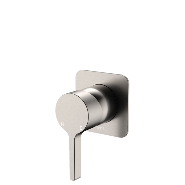 Fienza Sansa Wall Mixer Square Plate Brushed Nickel