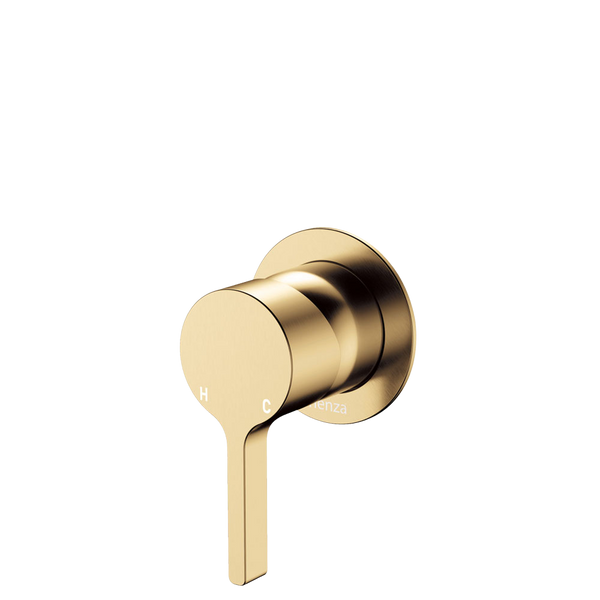 Fienza Sansa Wall Mixer Small Round Plate Urban Brass