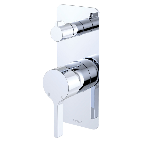 Fienza Sansa Wall Diverter Mixer Rectangular Plate Chrome