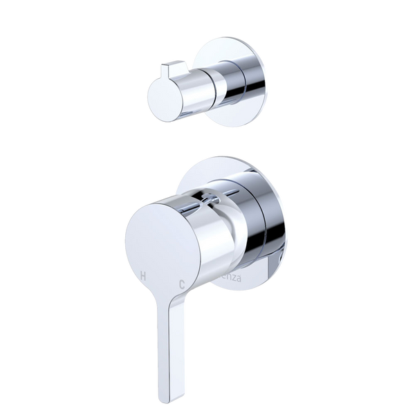 Fienza Sansa Wall Diverter Mixer Small Round Plates Chrome