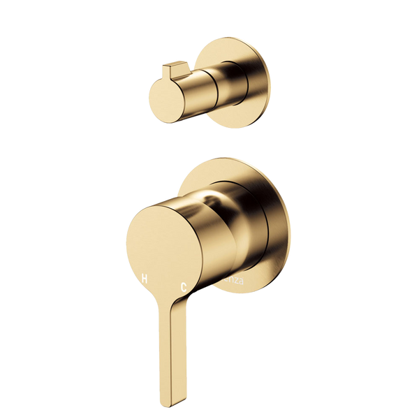 Fienza Sansa Wall Diverter Mixer Small Round Plates Urban Brass