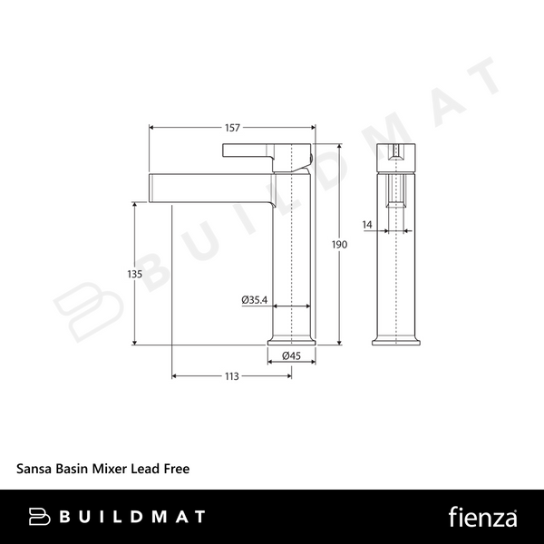 Fienza Sansa Basin Mixer Chrome Lead Free