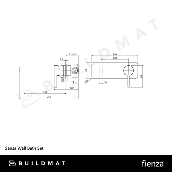 Fienza Sansa Wall Bath Set Chrome