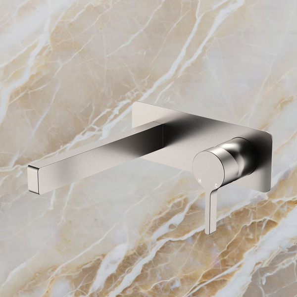 Fienza Sansa Wall Bath Mixer Set Brushed Nickel