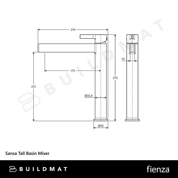 Fienza Sansa Tall Basin Mixer Chrome