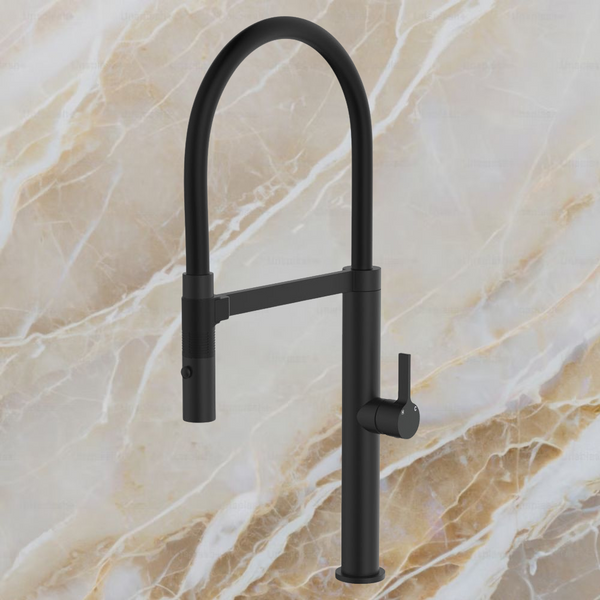 Fienza Sansa Pull Down Sink Mixer Matte Black Lead Free
