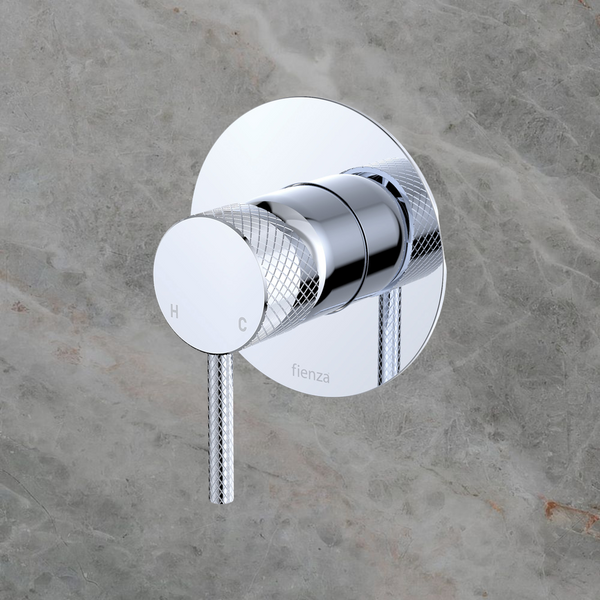 Fienza Axle Wall Mixer Large Round Plate Chrome