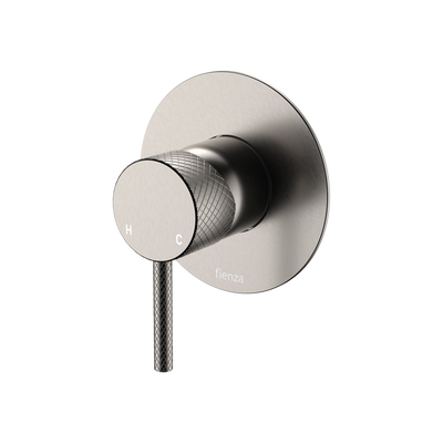 Fienza Axle Wall Mixer Large Round Plate Brushed Nickel Lead Free