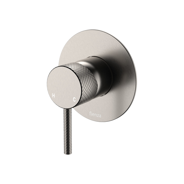 Fienza Axle Wall Mixer Large Round Plate Brushed Nickel