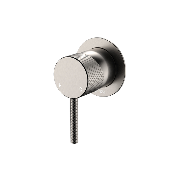 Fienza Axle Wall Mixer Small Round Plate Brushed Nickel