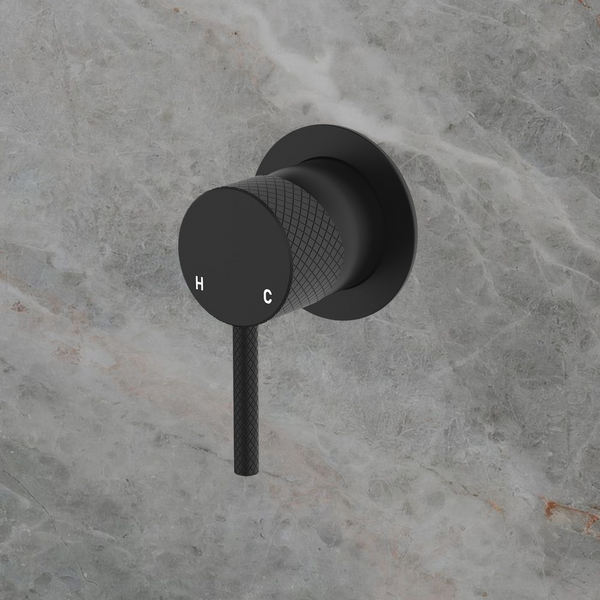 Fienza Axle Wall Mixer Small Round Plate Matte Black