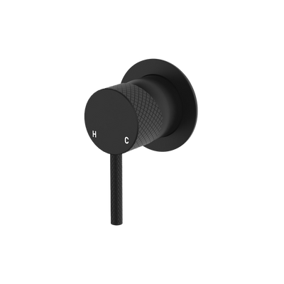 Fienza Axle Wall Mixer Small Round Plate Matte Black Lead Free