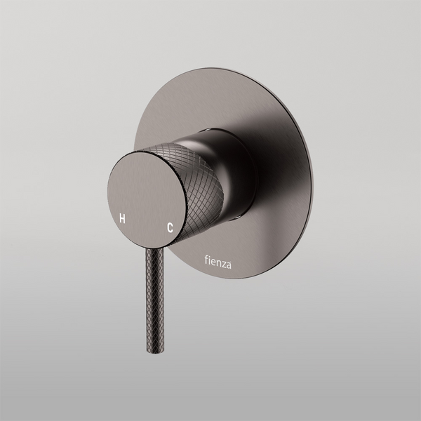 Fienza Axle Wall Mixer Large Round Plate Gun Metal