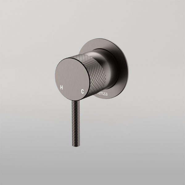 Fienza Axle Wall Mixer Small Round Plate Gun Metal