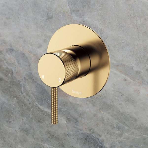 Fienza Axle Wall Mixer Large Round Plate Urban Brass