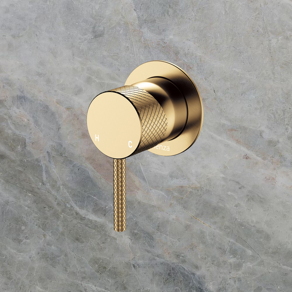 Fienza Axle Wall Mixer Small Round Plate Urban Brass