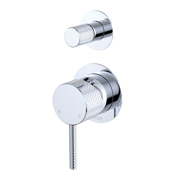 Fienza Axle Wall Diverter Mixer Small Round Plates Chrome