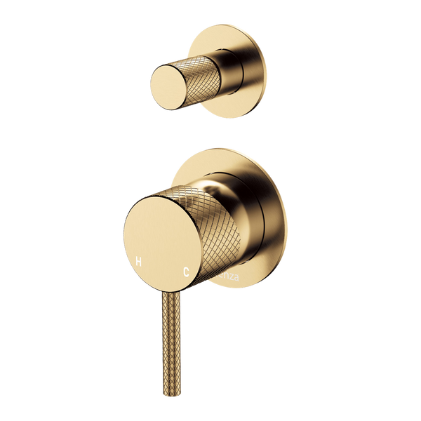 Fienza Axle Wall Diverter Mixer Small Round Plates Urban Brass