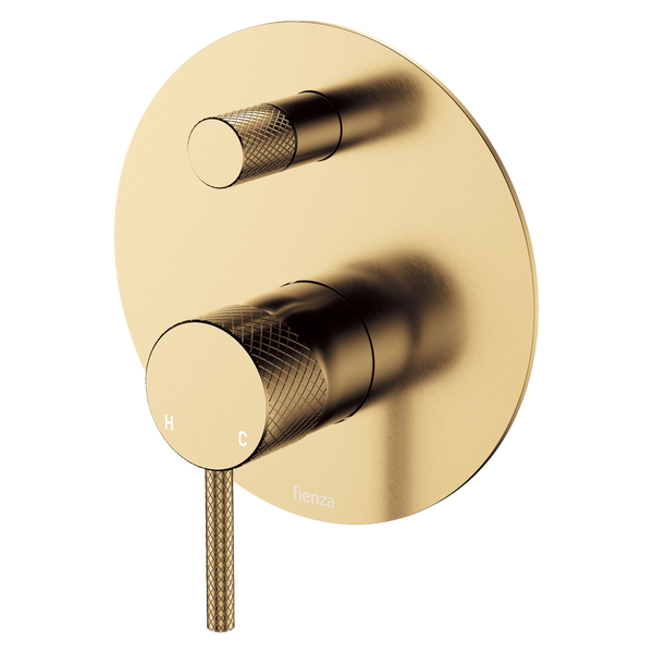 Fienza Axle Wall Diverter Mixer Large Round Plate Urban Brass