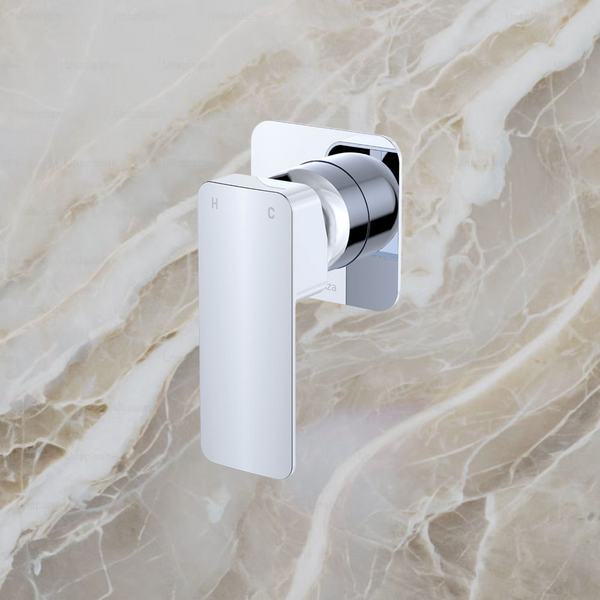 Fienza Tono Wall Mixer Square Plate Chrome