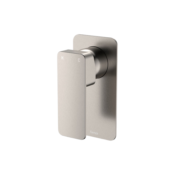 Fienza Tono Wall Mixer Rectangular Plate Brushed Nickel