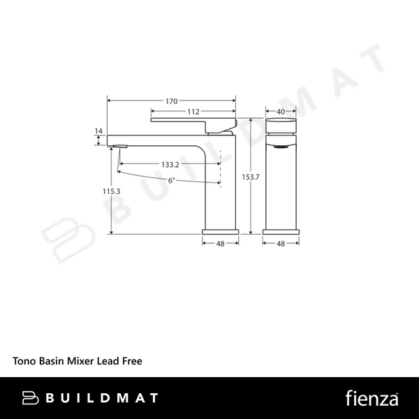 Fienza Tono Basin Mixer Chrome Lead Free