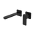 Fienza Tono Basin Wall Mixer Set Square Plates 200mm Outlet Matte Black