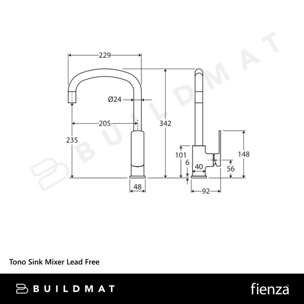 Fienza Tono Sink Mixer Chrome Lead Free